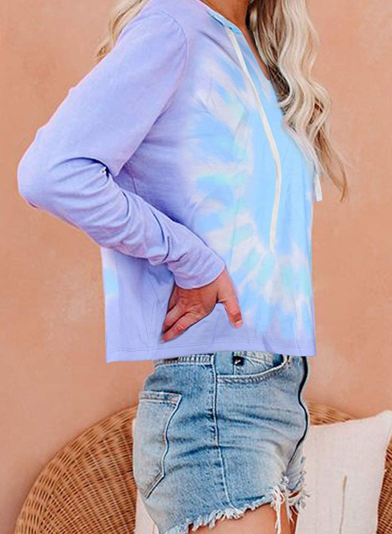 Tie-Dyed Hooded Sweater Top - Image 5