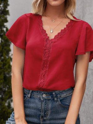 Summer V-Neck Hollow Out Casual Top