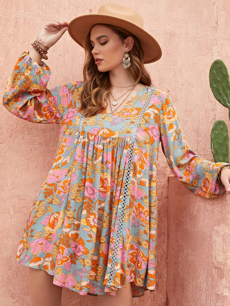 Effortless Chic: Loose Printed Vacation Dress" - Image 4