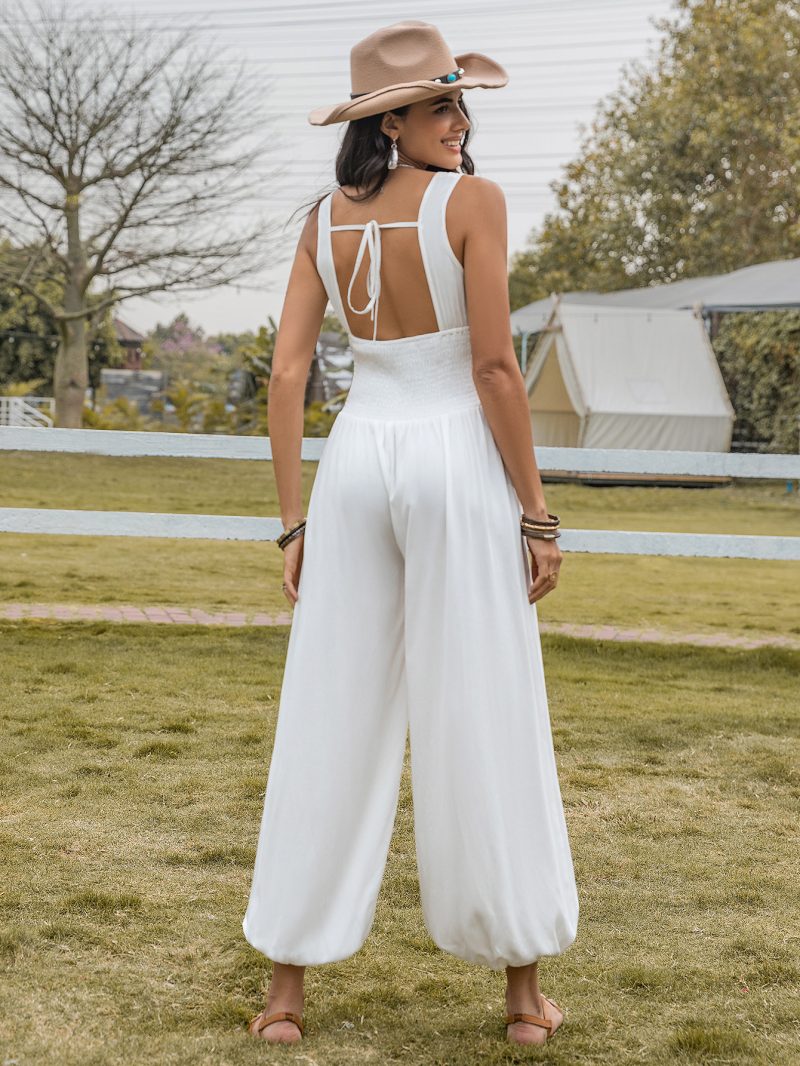 Bell Bottom Pants Spaghetti Straps Sleeveless Sexy Jumpsuit - Image 5