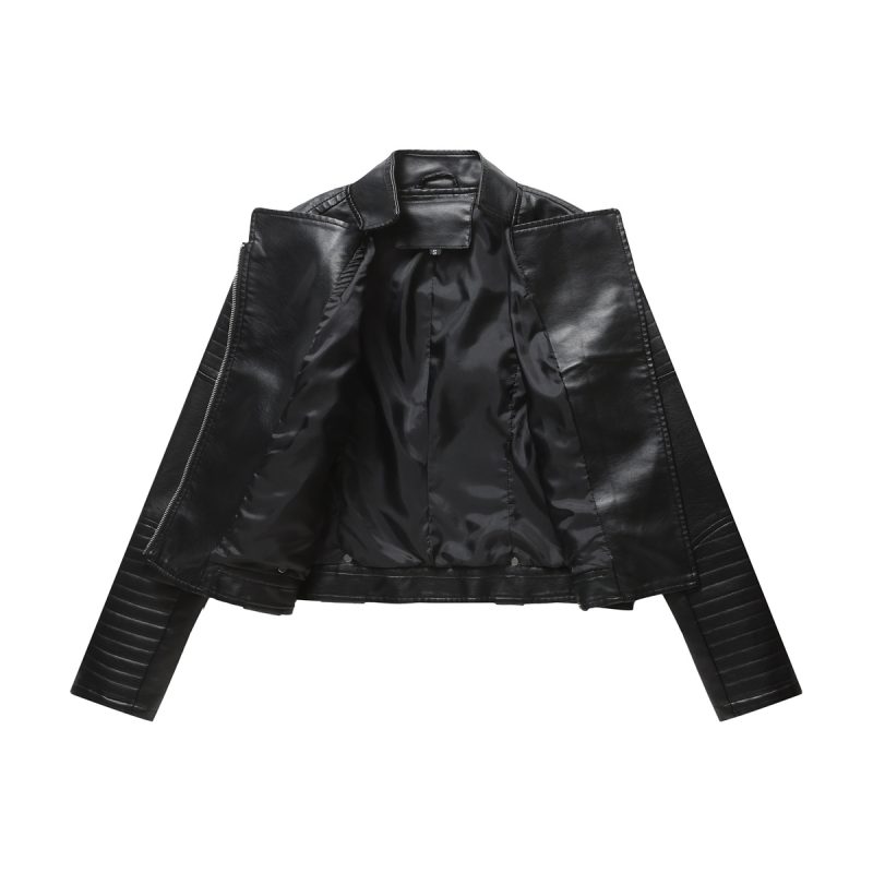 Belted Hipster Leather Jacket for Spring/Autumn - Image 3