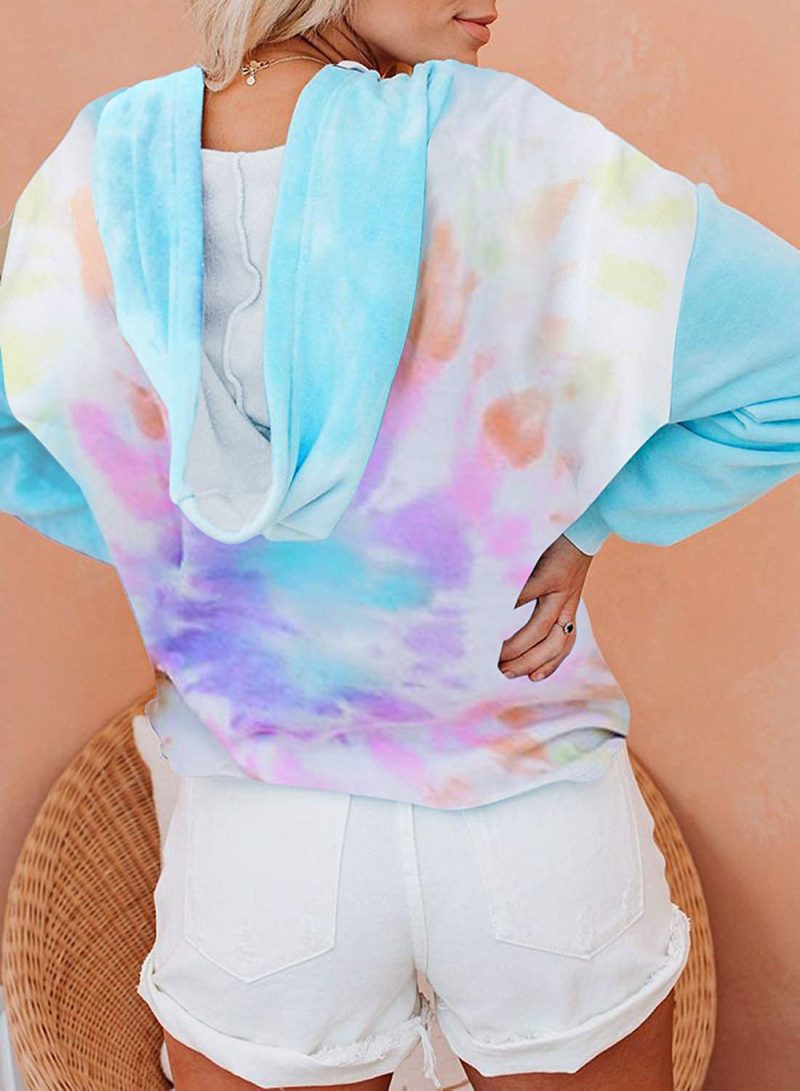 Tie-Dyed Hooded Sweater Top - Image 6
