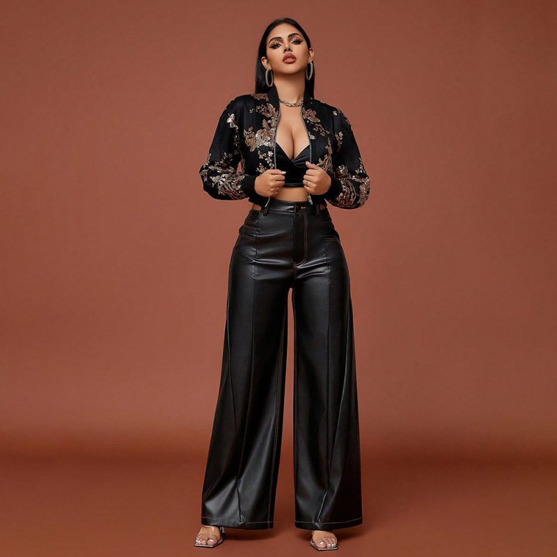 Sequined Embroidery Short Slimming Jacket - Image 4