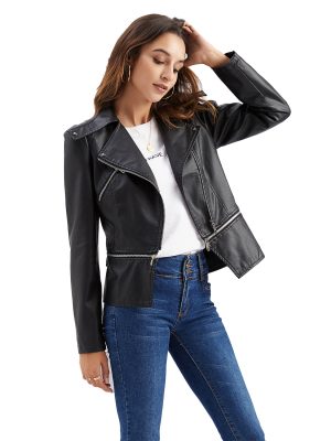 New Leather Coat with Detachable Hem for Women