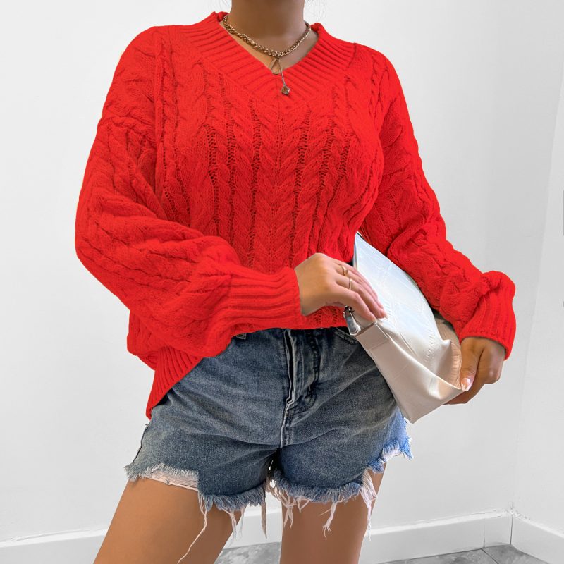 V-Neck Sweater for Women in Fall/Winter - Image 5