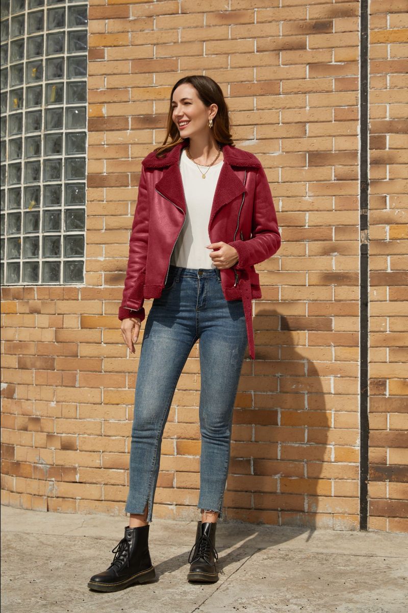 Faux Shearling Belted Jacket for Autumn/Winter - Image 5