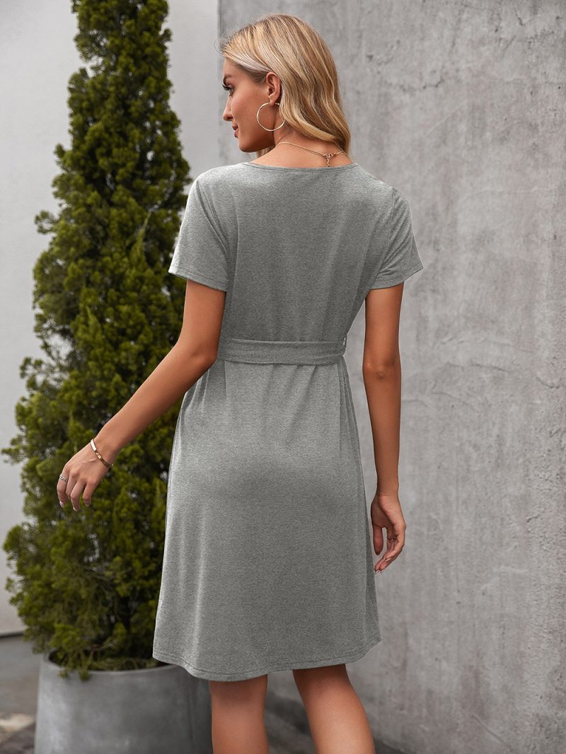 Elegant V-Neck Waist Control Casual Dress - Image 8
