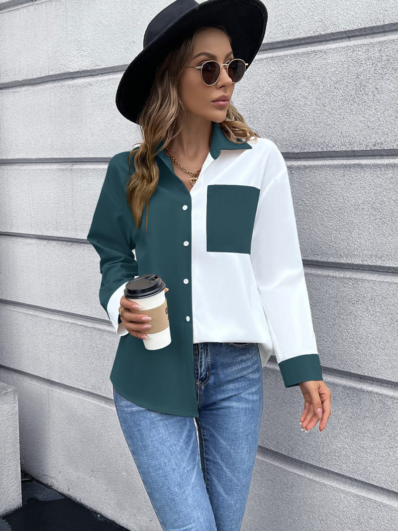 Single-Breasted Cardigan Collared Shirt - Image 4