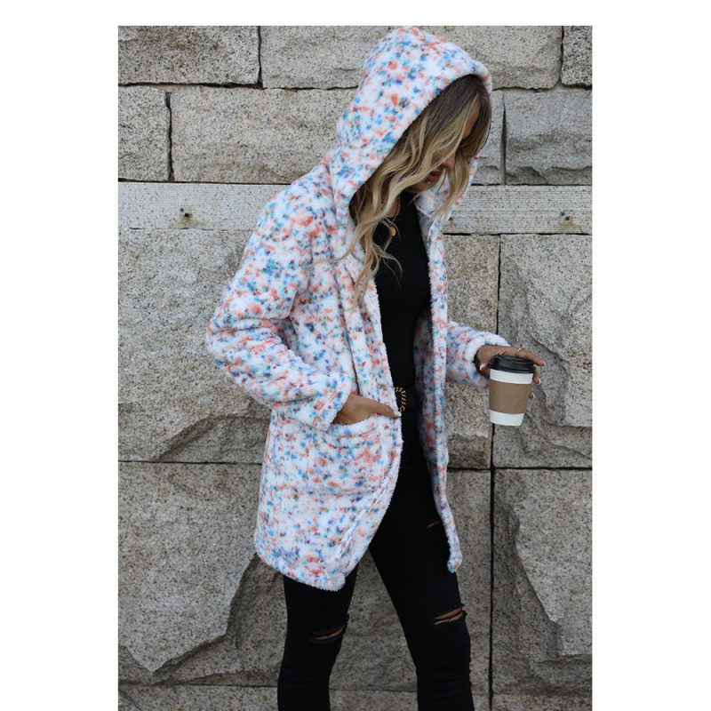 Hooded Snowflake Plush Christmas Jacket - Image 2