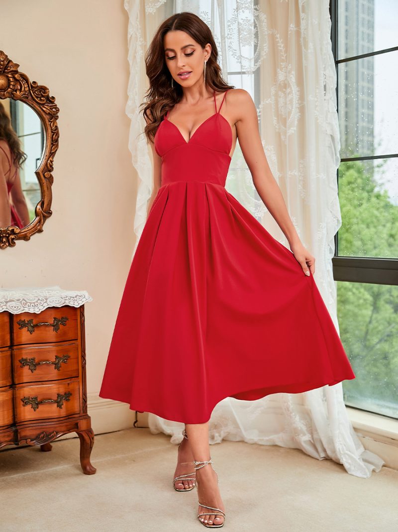 Criss Cross Suspenders Swing Dress - Image 4
