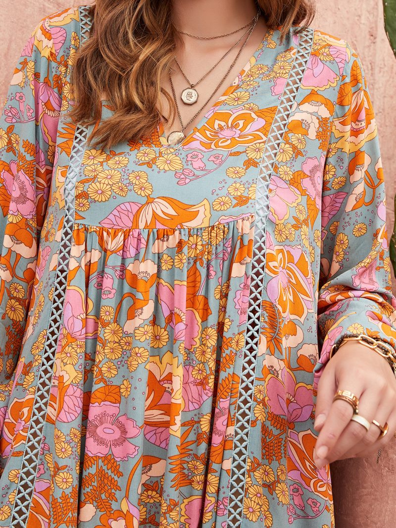 Effortless Chic: Loose Printed Vacation Dress" - Image 5