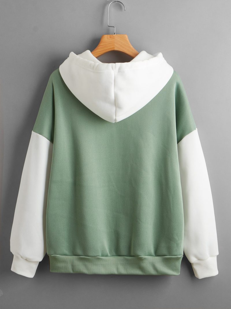 Fleece-Lined Color-Matching Hoodie - Image 2