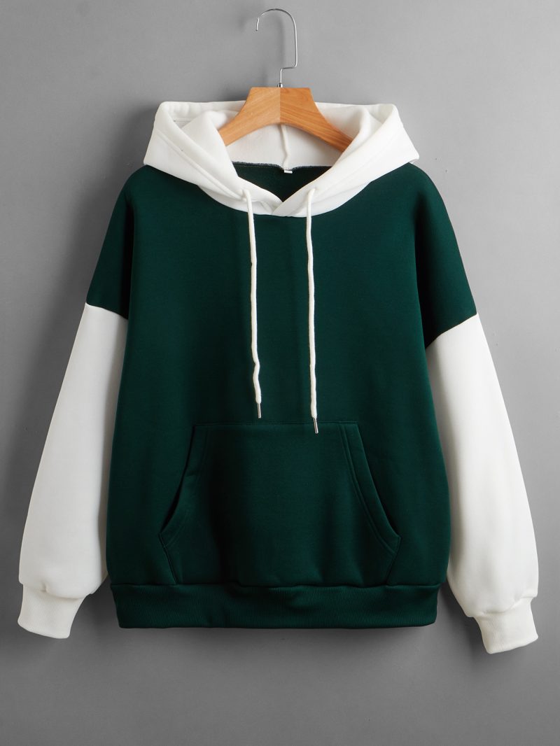 Fleece-Lined Color-Matching Hoodie - Image 3