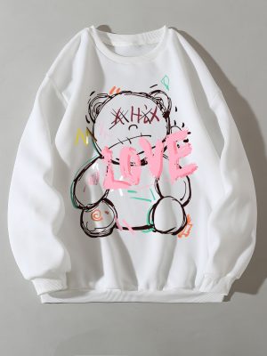 Skin Color Fleece Cartoon Pullover