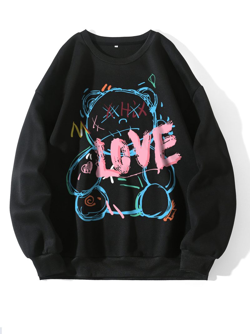 Skin Color Fleece Cartoon Pullover - Image 5