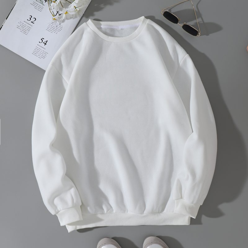 Thickened Round Neck Fleece Sweater - Image 5