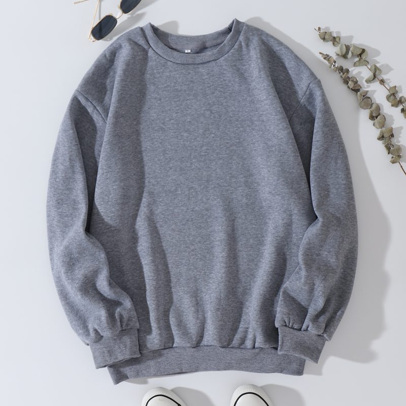 Thickened Round Neck Fleece Sweater - Image 13