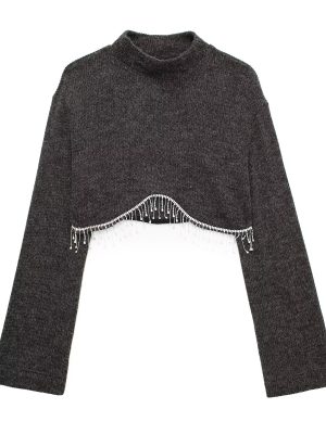 Soft Inlaid Jewelry Sweater – Autumn/Winter Chic