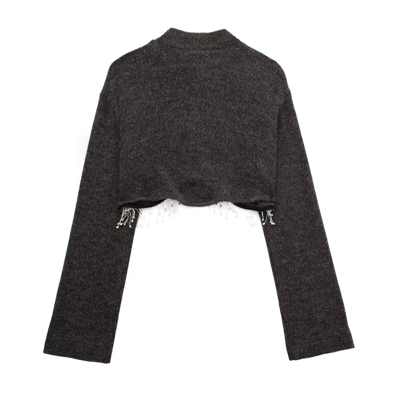 Soft Inlaid Jewelry Sweater - Autumn/Winter Chic - Image 2