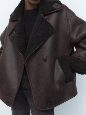 Retro Faux Shearling Jacket – Autumn Elegance