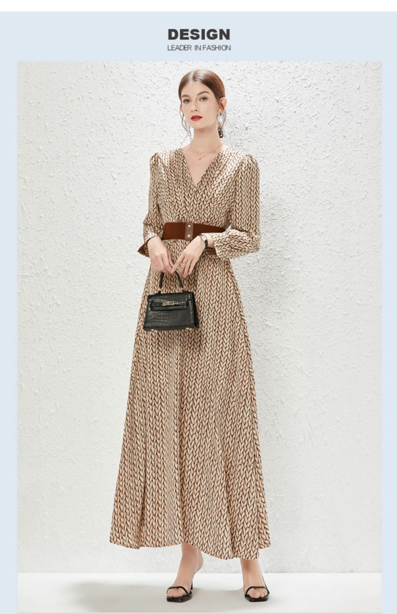 Printed Waist Length French Dress - Image 5