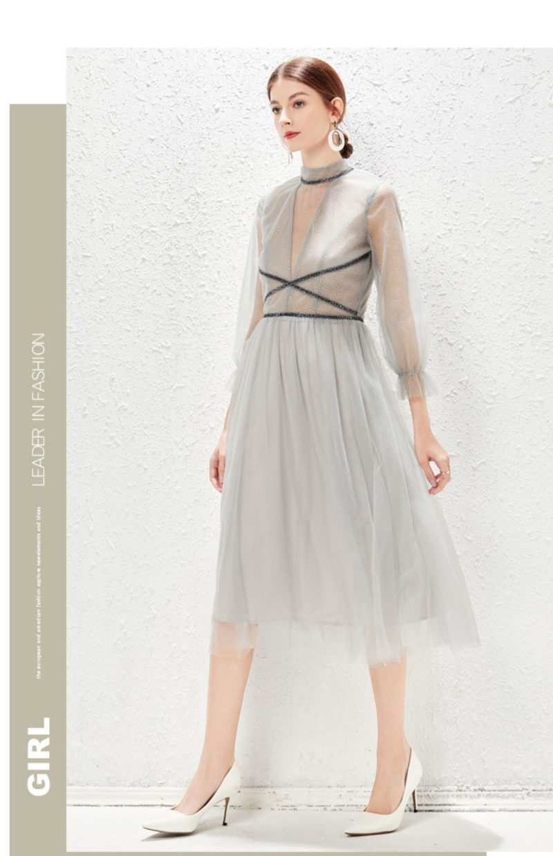 Light Luxe Perspective Gauze Dress - Image 4