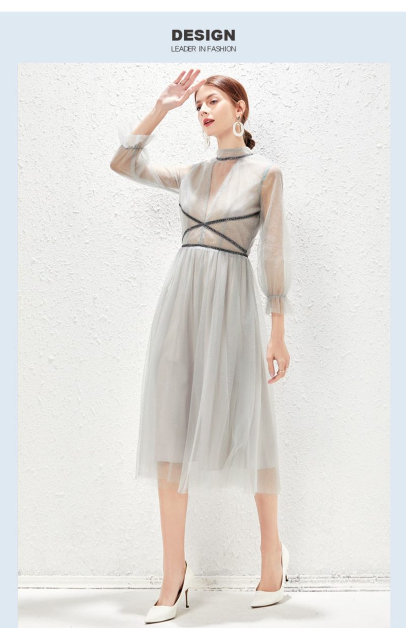 Light Luxe Perspective Gauze Dress - Image 6