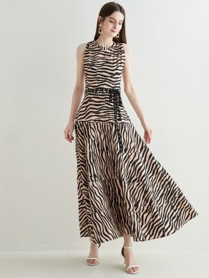 Sexy Animal Print Sleeveless A-Line Dress