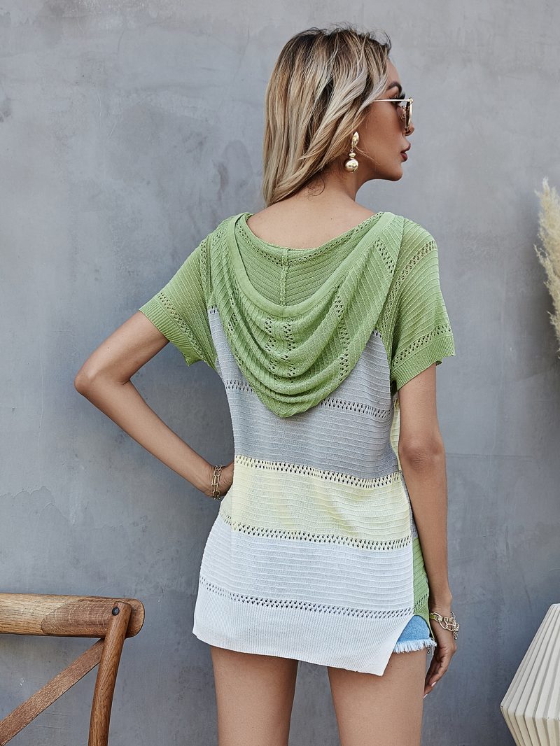 Summer Knitted Office Jumpsuit | V Neck, Solid Color, Pocket - Image 2