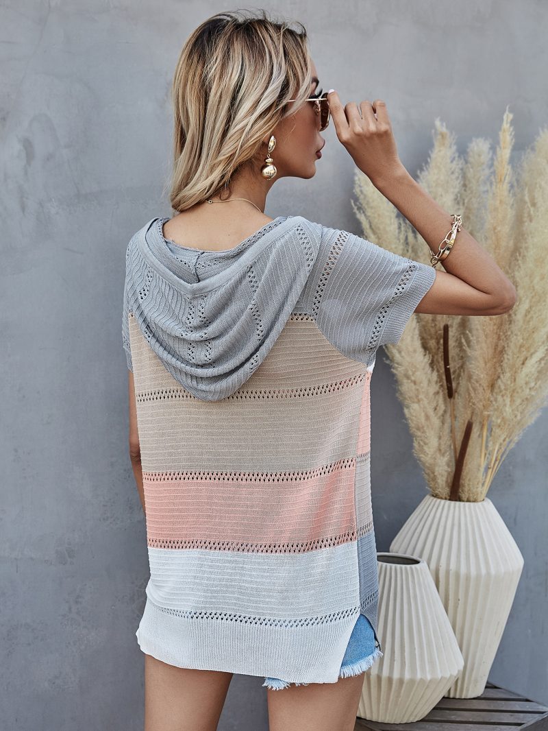 Summer Knitted Office Jumpsuit | V Neck, Solid Color, Pocket - Image 6
