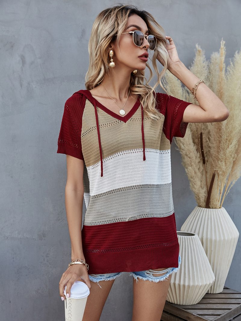 Summer Knitted Office Jumpsuit | V Neck, Solid Color, Pocket - Image 7