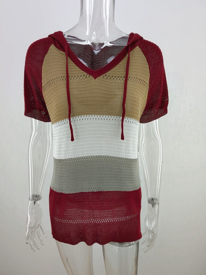 Summer Knitted Office Jumpsuit | V Neck, Solid Color, Pocket - Image 13