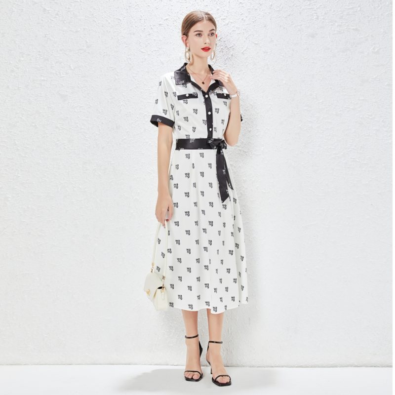 High-End Letter Printed Shirt Dress - Image 2