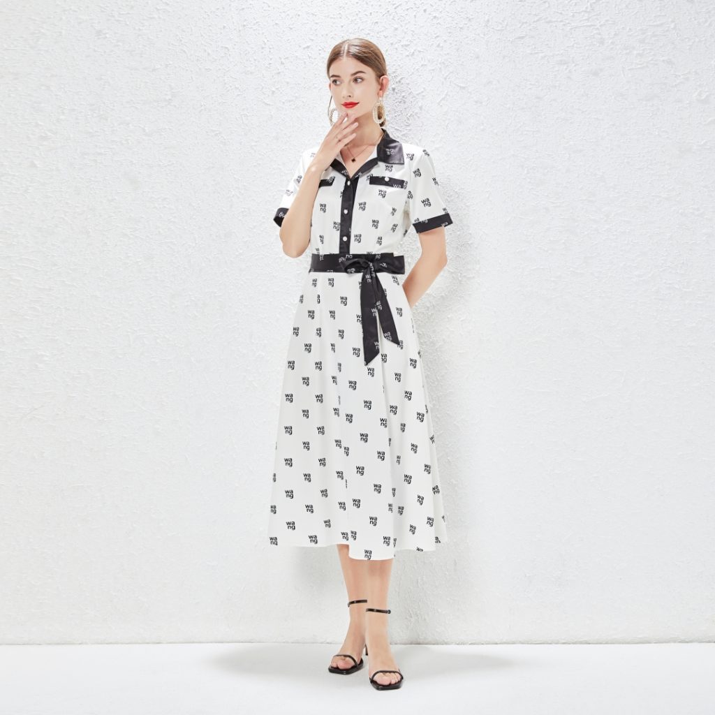 High-End Letter Printed Shirt Dress - Image 3