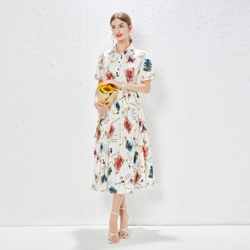 Elegant Fresh Style Printed Dress - Image 4