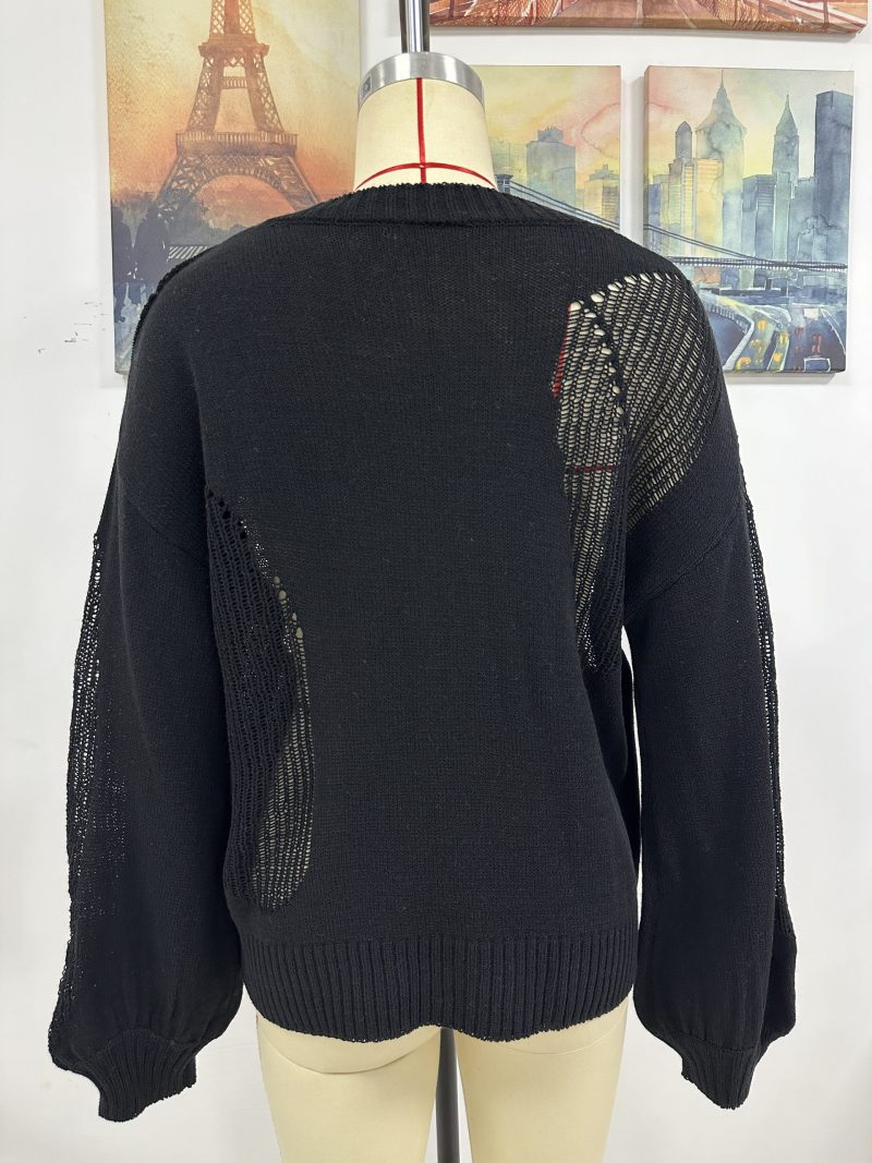 Hollow Out Round Neck Pullover - Image 11