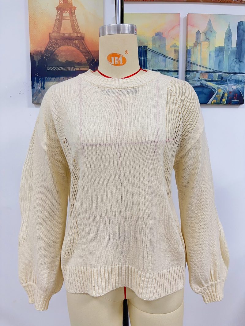 Hollow Out Round Neck Pullover - Image 12