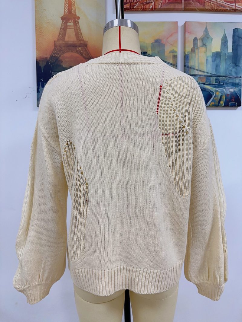 Hollow Out Round Neck Pullover - Image 13