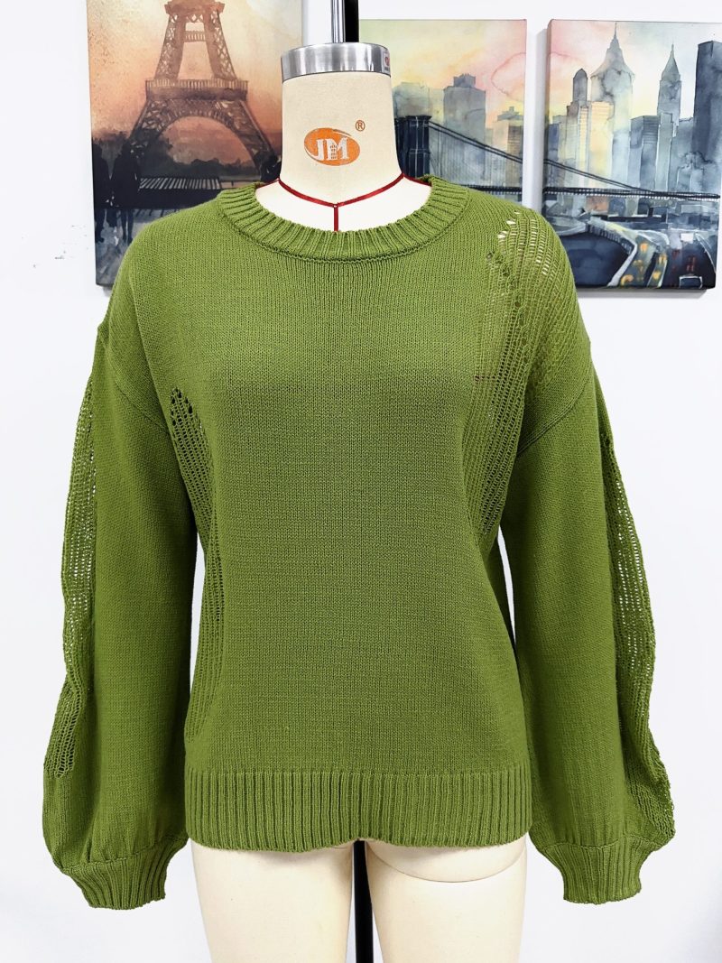 Hollow Out Round Neck Pullover - Image 14