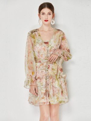 Silk Crepe Printed Two-Piece Dress