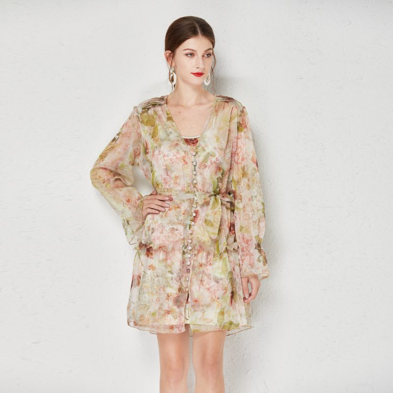 Silk Crepe Printed Two-Piece Dress - Image 2