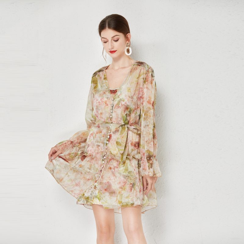 Silk Crepe Printed Two-Piece Dress - Image 3