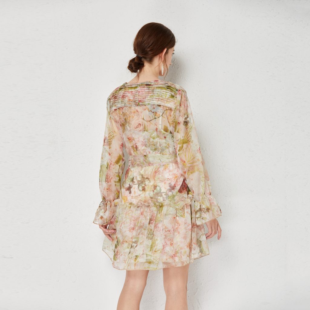 Silk Crepe Printed Two-Piece Dress - Image 4