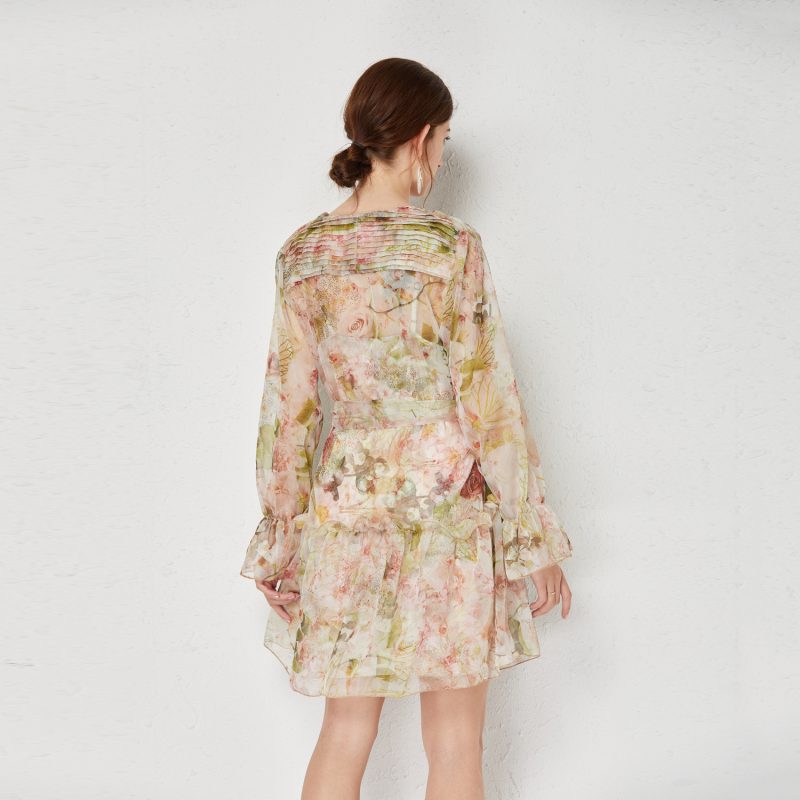 Silk Crepe Printed Two-Piece Dress - Image 4