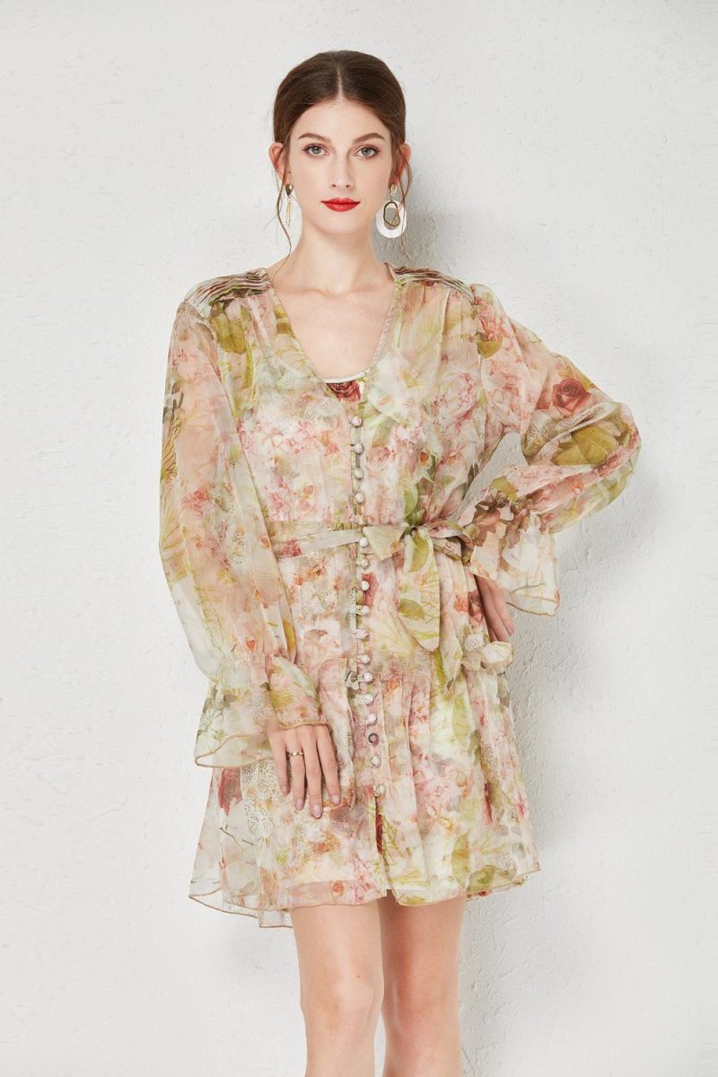 Silk Crepe Printed Two-Piece Dress - Image 5