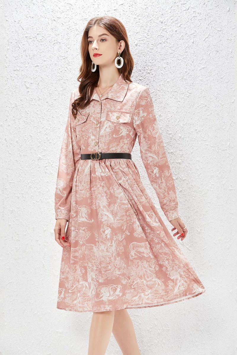 Elegant Jungle Print Midi Dress - Image 5