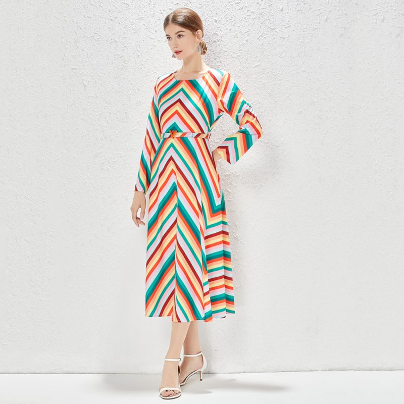 Round Neck Elegant Retro Dress - Image 2