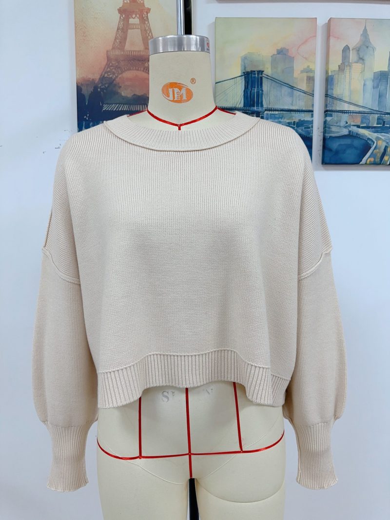 Autumn Winter Round Neck Solid Color Loose Knitwear Pullover - Image 13