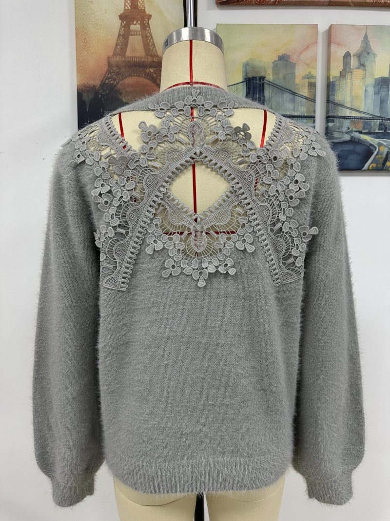 Decorative Pattern Round Neck Pullover - Image 9