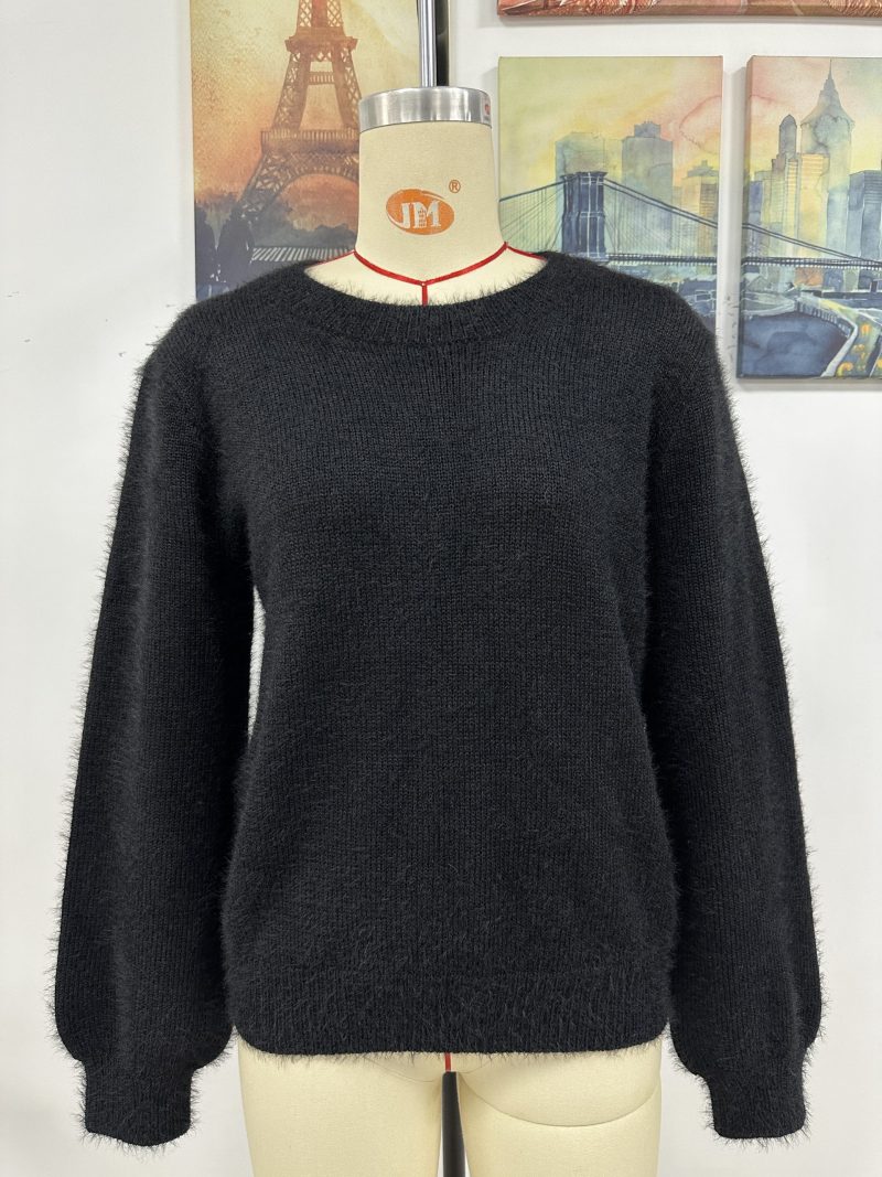 Decorative Pattern Round Neck Pullover - Image 10